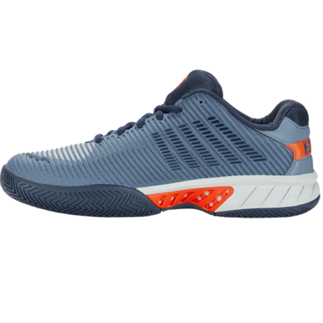 06613-497 K-Swiss Men's Hypercourt Express 2 Tennis Shoes (Windward Blue/Orion Blue/Scarlet Ibis) - Left