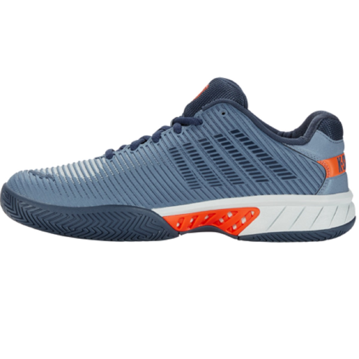 06613-497 K-Swiss Men's Hypercourt Express 2 Tennis Shoes (Windward Blue/Orion Blue/Scarlet Ibis) - Left