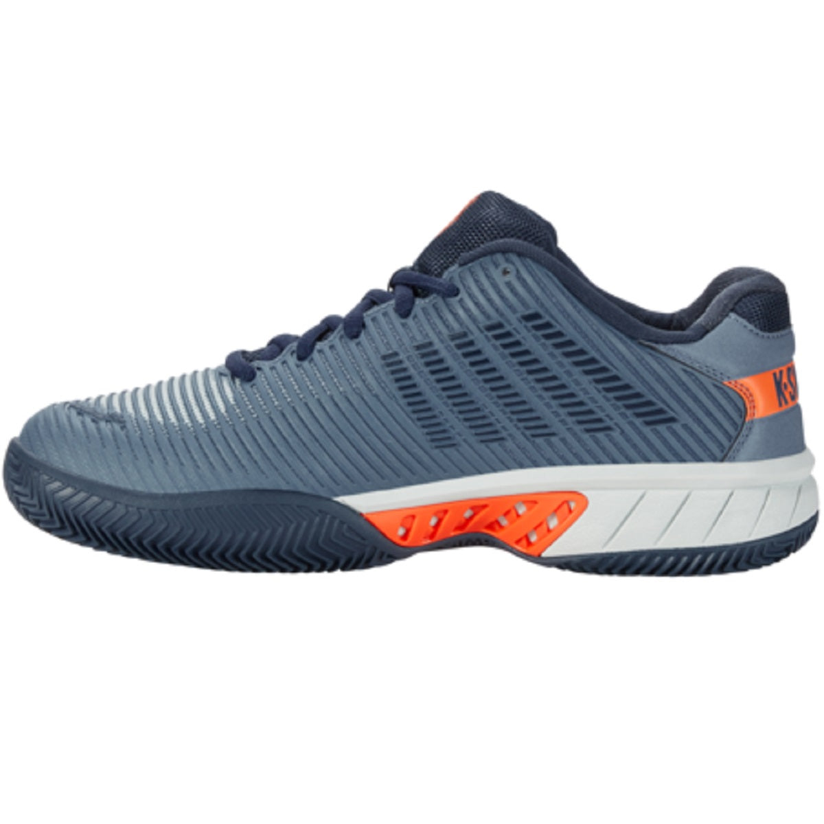 06614-497 K-Swiss Men's Hypercourt Express 2 HB Tennis Shoes (Windward Blue/Orion Blue/Scarlet Ibis) - Left