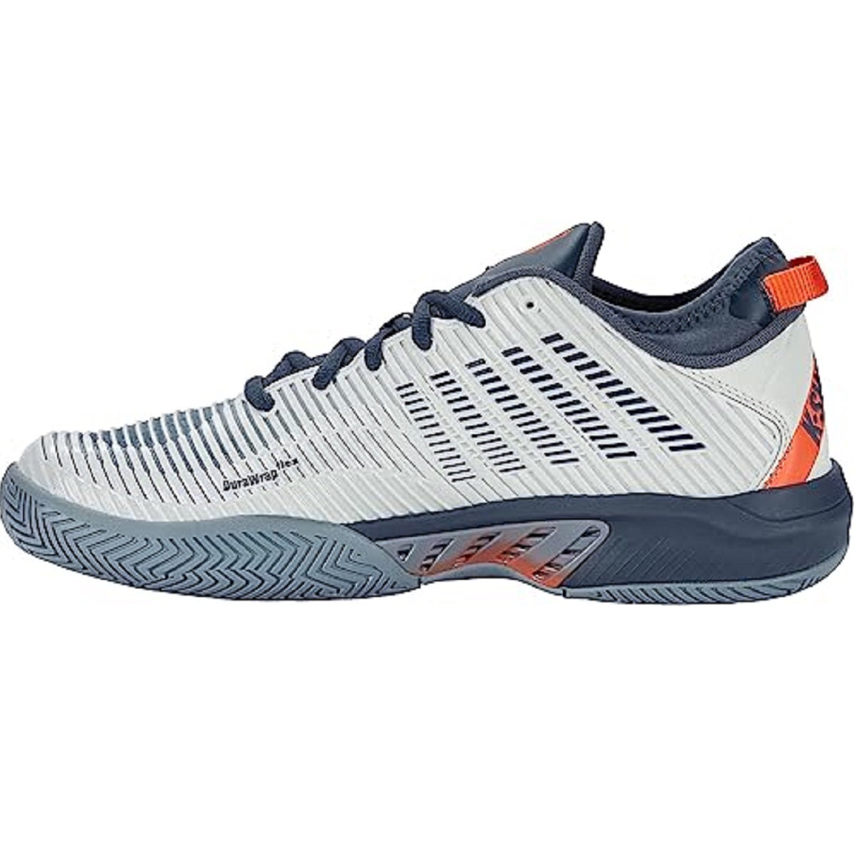 06615-486 K-Swiss Men's Hypercourt Supreme Tennis Shoes (Blue Blush/Orion Blue/Scarlet Ibis) - Left