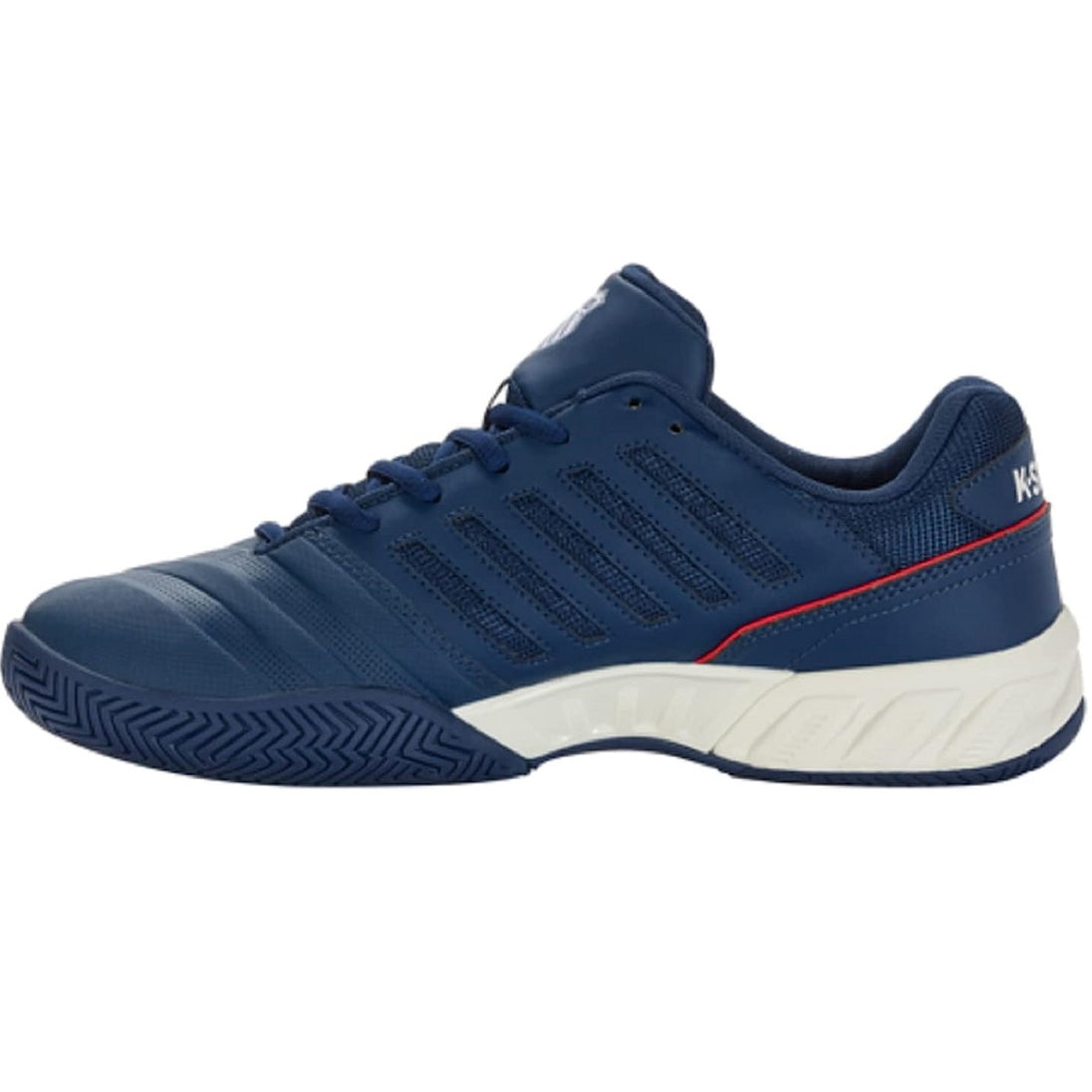 06989-418 K-Swiss Men's Bigshot Light 4 Tennis Shoes (Blanc de Blanc/Blue Opal/Lollipop)