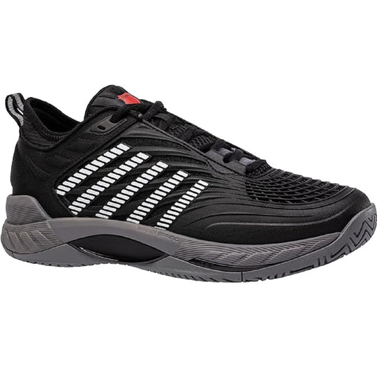 09071-038  K-Swiss Men's Hypercourt Supreme 2 Tennis Shoes (Black/Steel Gray/Firey Red)