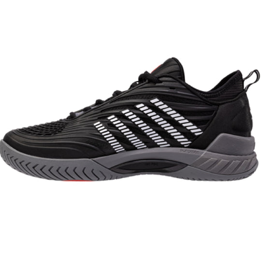 09071-038  K-Swiss Men's Hypercourt Supreme 2 Tennis Shoes (Black/Steel Gray/Firey Red)