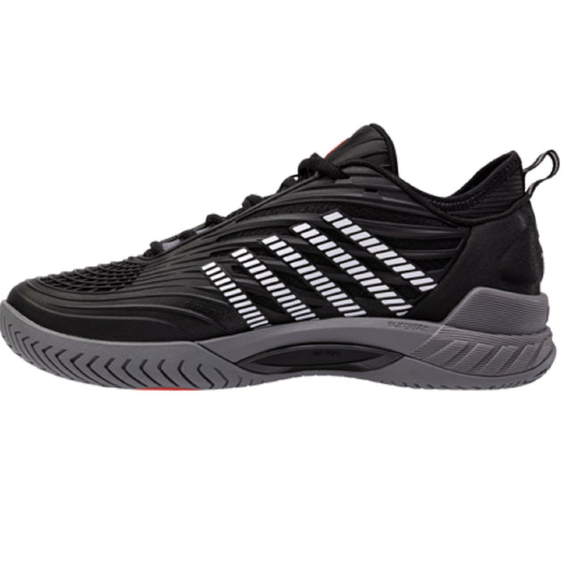 09071-038  K-Swiss Men's Hypercourt Supreme 2 Tennis Shoes (Black/Steel Gray/Firey Red)