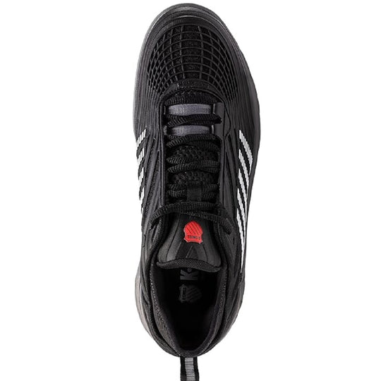 09071-038  K-Swiss Men's Hypercourt Supreme 2 Tennis Shoes (Black/Steel Gray/Firey Red)