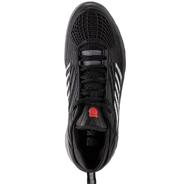 09071-038  K-Swiss Men's Hypercourt Supreme 2 Tennis Shoes (Black/Steel Gray/Firey Red)