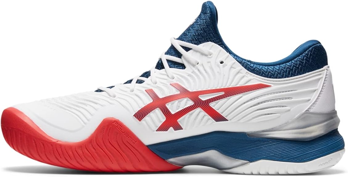1041A083-102 Asics Men's Court FF 2 Tennis Shoes (White/Mako Blue)