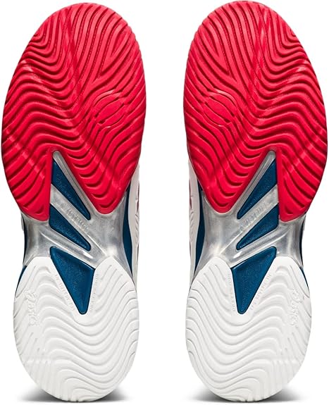 1041A083-102 Asics Men's Court FF 2 Tennis Shoes (White/Mako Blue)