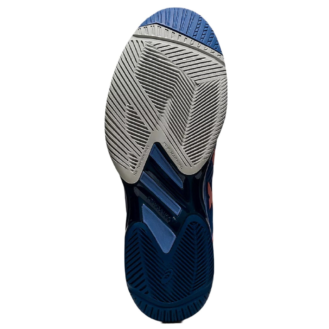 1041A182-400 ASICS Men's Solution Speed FF 2 Tennis Shoe (Blue Harmony/Guava) - Sole