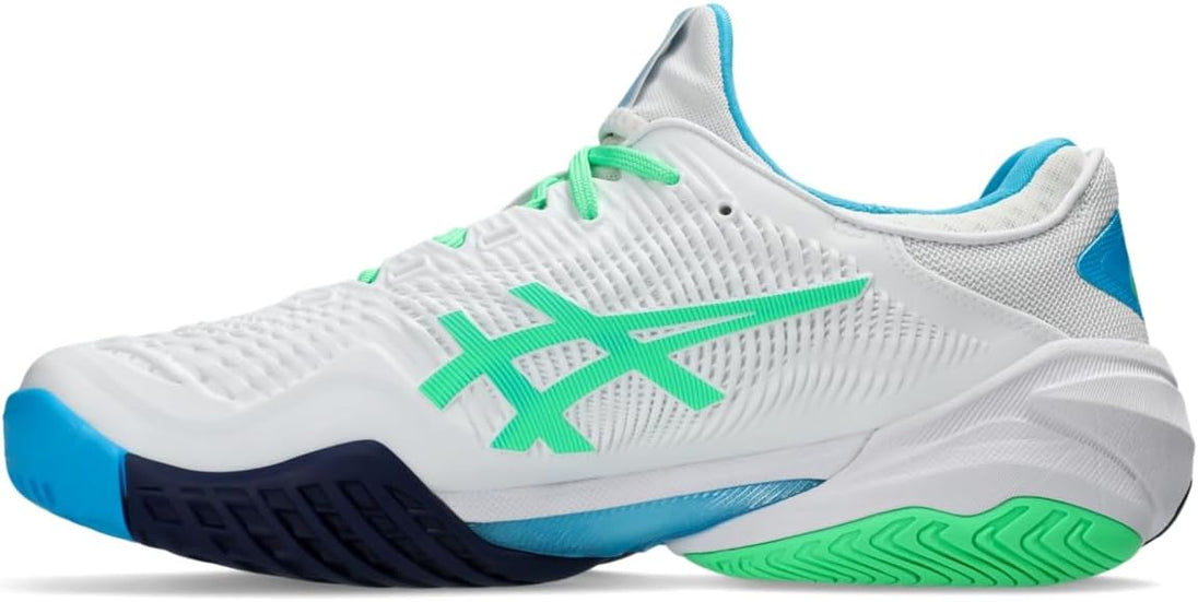 1041A370-103 Asics Men's Court FF 3 Tennis Shoes (White/New Leaf)