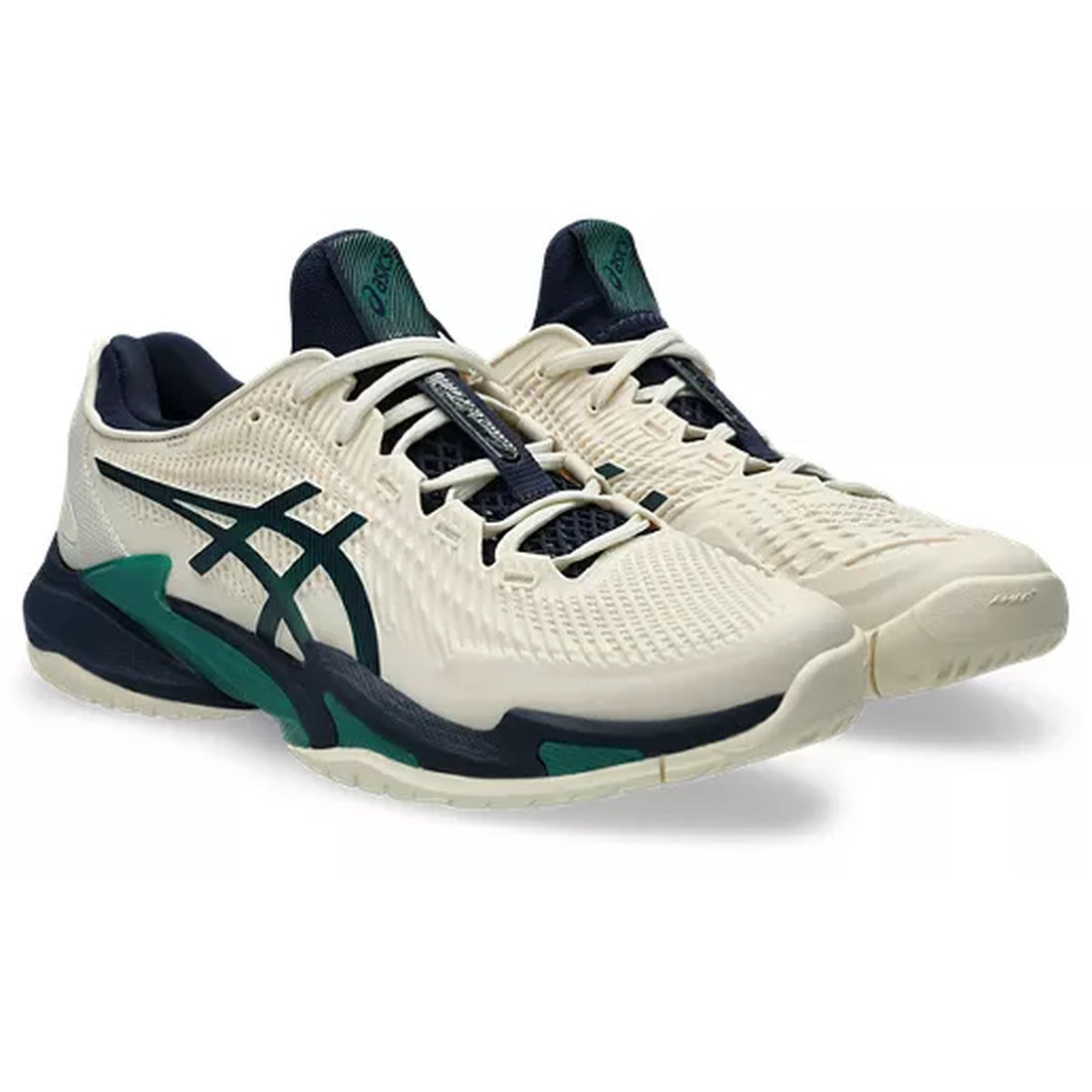 1041A370-105 Asics Men's Court FF 3 Tennis Shoes Cream Jasper Green