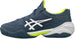 1041A370-400 Asics Men's Court FF 3 Tennis Shoes (Steel Blue/White)
