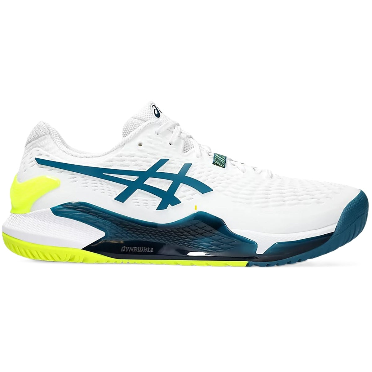 1041A376-101 Asics Men's Gel-Resolution 9 Wide Tennis Shoes (White/Restful Teal)
