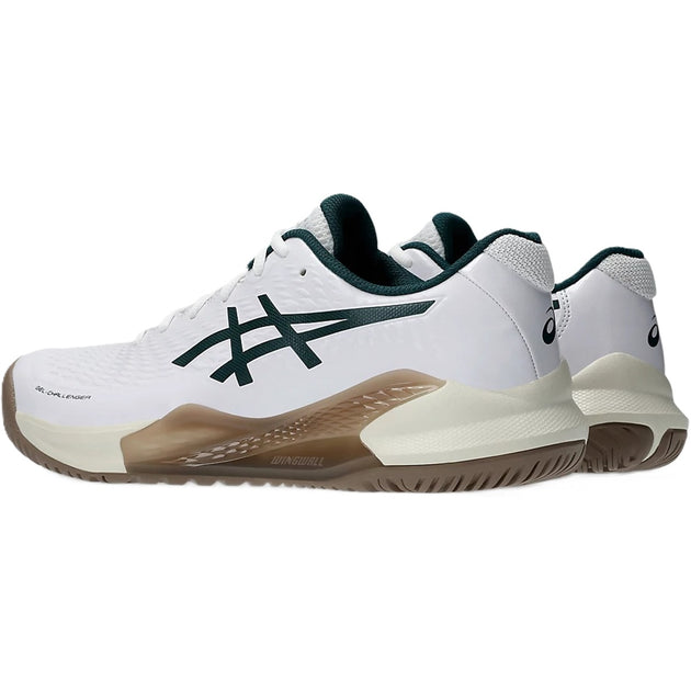 1041A405-104 Asics Men's Gel Challenger 14 Tennis Shoes (White/Saxon Green)