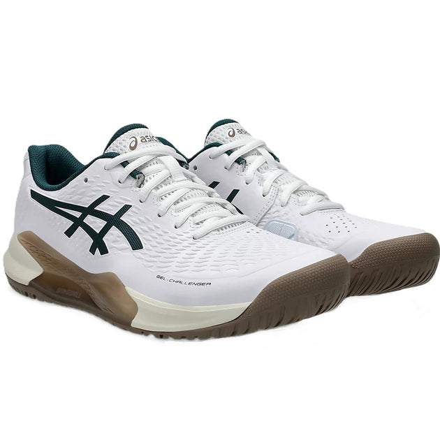 1041A405-104 Asics Men's Gel Challenger 14 Tennis Shoes (White/Saxon Green)