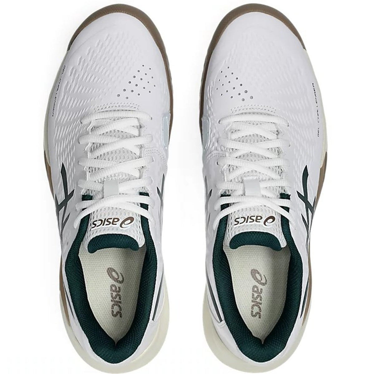 1041A405-104 Asics Men's Gel Challenger 14 Tennis Shoes (White/Saxon Green)