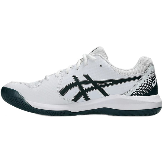 1041A408-104 Asics Men's Gel-Dedicate 8 Tennis Shoes (White/Saxon Green)