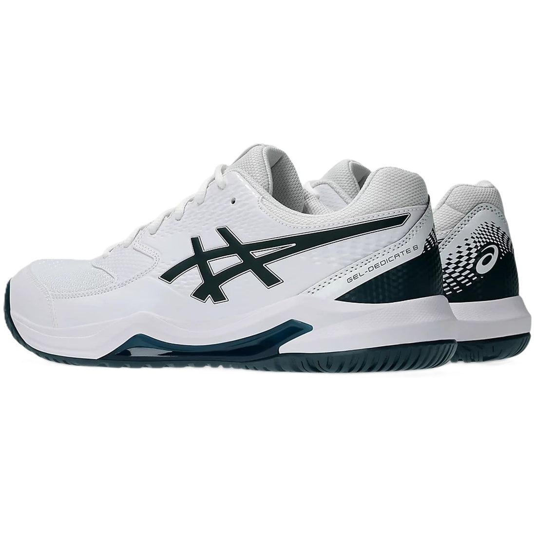 1041A408-104 Asics Men's Gel-Dedicate 8 Tennis Shoes (White/Saxon Green)