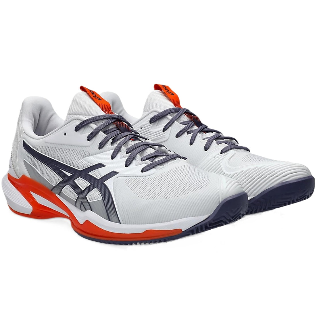 1041A4378103 Asics Men's Solution Speed FF 3 Tennis Shoes (White/Greyish Purple)