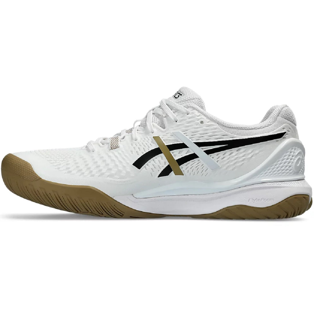 1041A453-100 Asics Men's Gel-Resolution 9 Tennis Shoes (White/Black/Brown)