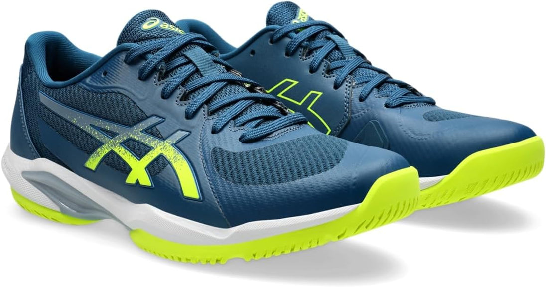 1041A466-400 Asics Men's Solution Swift FF 2 Tennis Shoes (Mako Blue/Safety Yellow)
