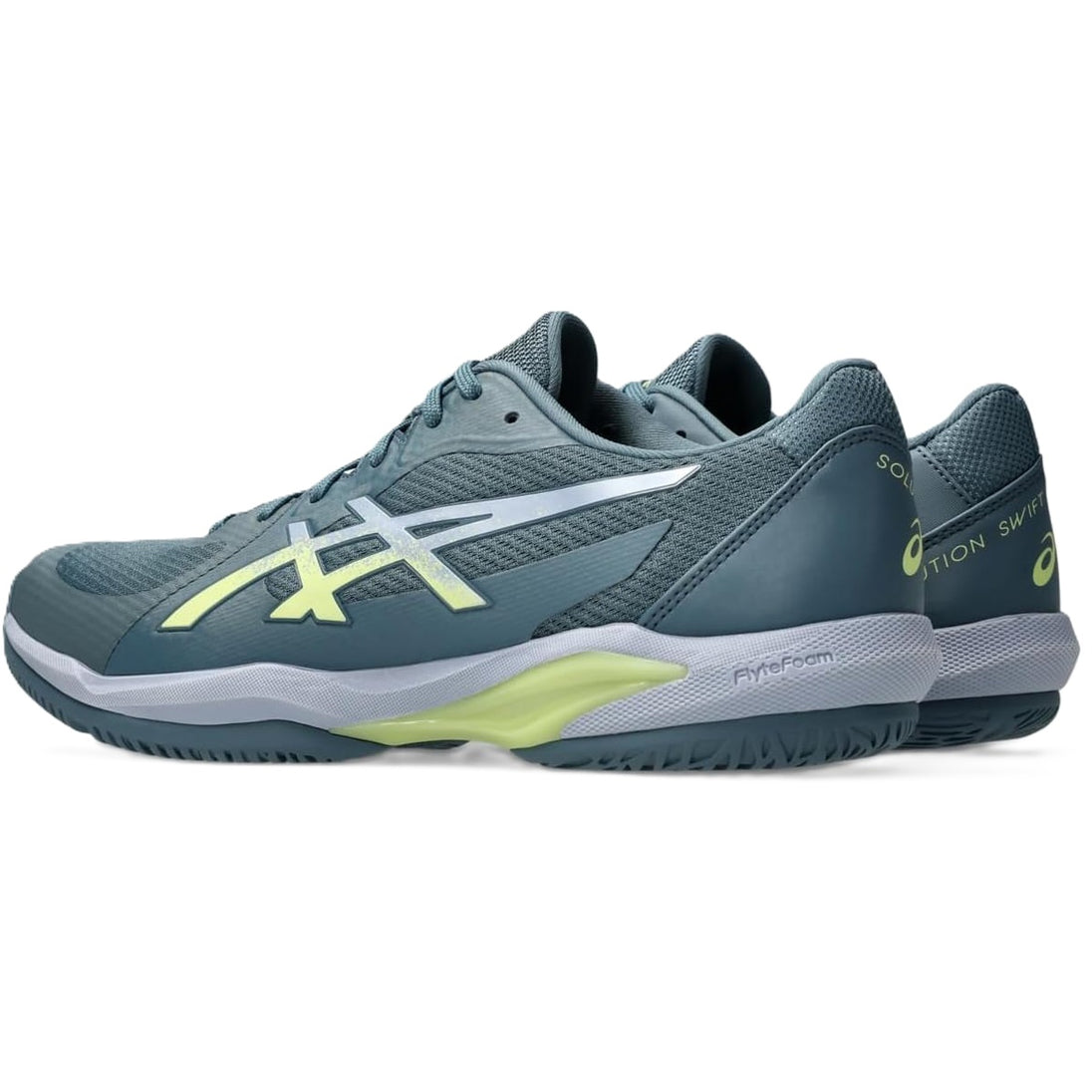 1041A466-402 Asics Men's Solution Swift FF 2 Tennis Shoes (Grey Blue/Pistachio)