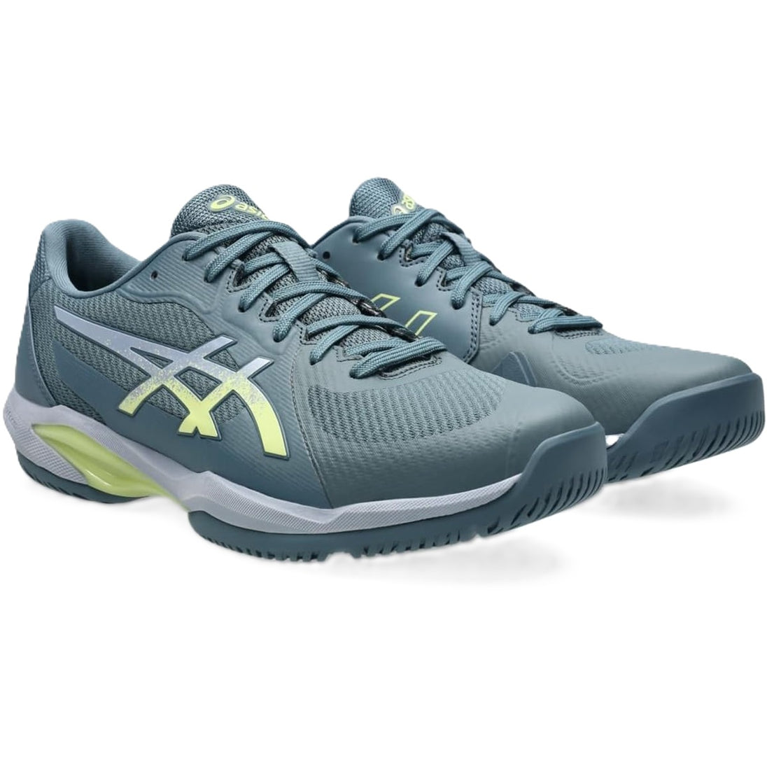 1041A466-402 Asics Men's Solution Swift FF 2 Tennis Shoes (Grey Blue/Pistachio)