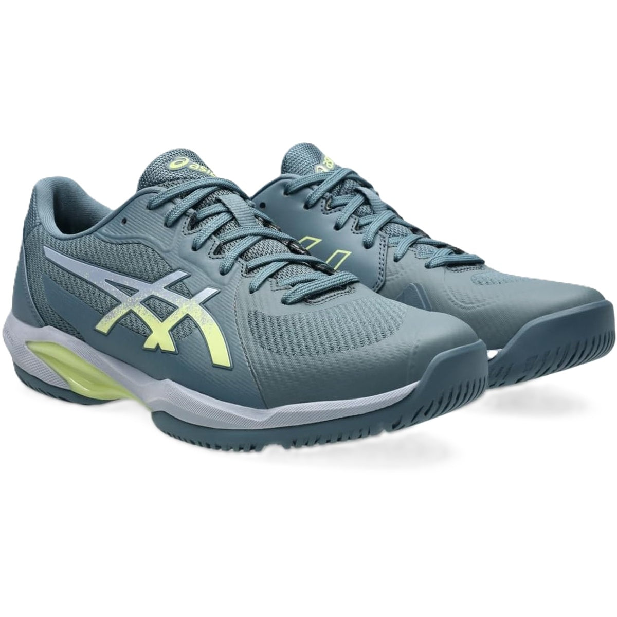 1041A466-402 Asics Men's Solution Swift FF 2 Tennis Shoes (Grey Blue/Pistachio)
