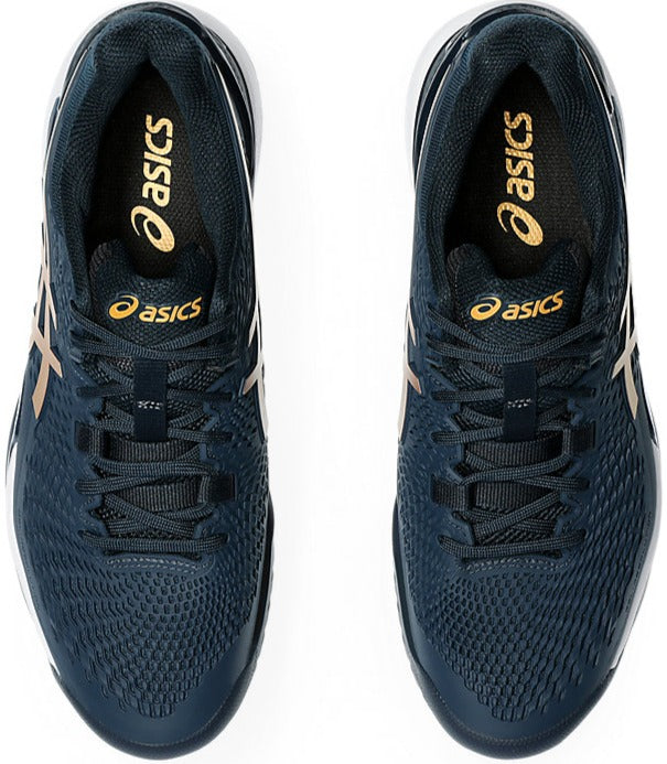 1041A468-960 Asics Men's Gel-Resolution 9 Tennis Shoes (French Blue/Pure Gold)