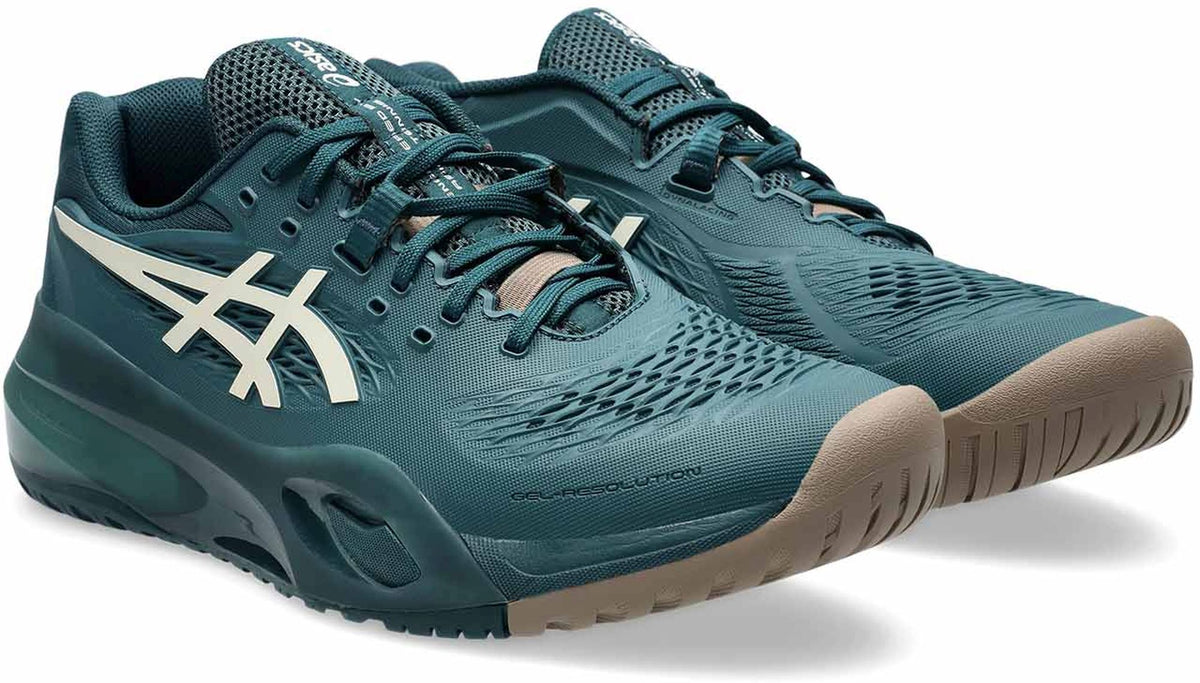 1041A487-300 Asics Men's Gel-Resolution X Wide Tennis Shoes (Saxon Green/Birch)