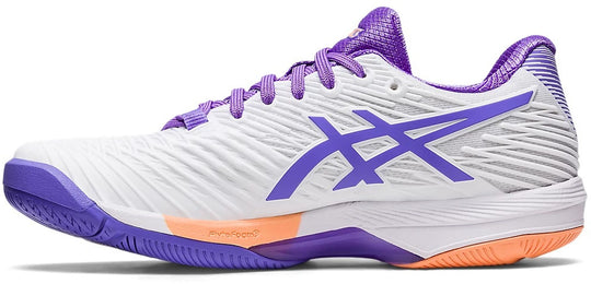 1042A136-104 Asics Women's Solution Speed FF 2 Tennis Shoes (White/Amethyst)