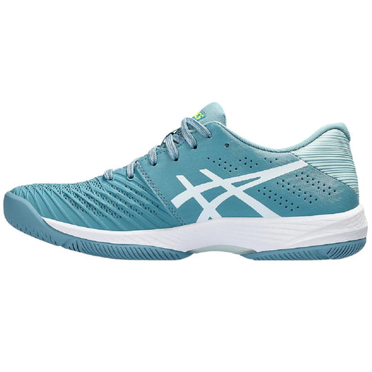 1042A197-402 Asics Women's Solution Swift FF Tennis Shoes (Gris Blue/White) - Left