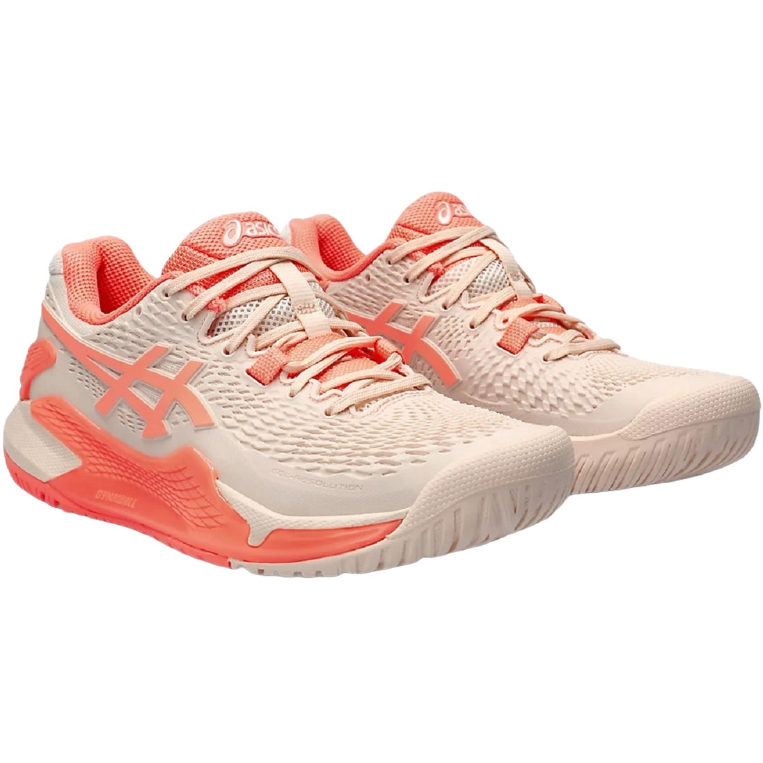 1042A208-700 Asics Women's Gel-Resolution 9 Tennis Shoes (Pearl Pink/Sun Coral)