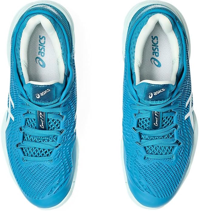 1042A220-401 Asics Women's Court FF 3 Tennis Shoes (Teal Blue/White)