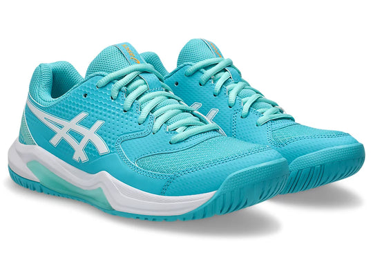 1042A236-400 Asics Women's Gel-Dedicate 8 Pickleball Shoes (Energy Aqua/White)