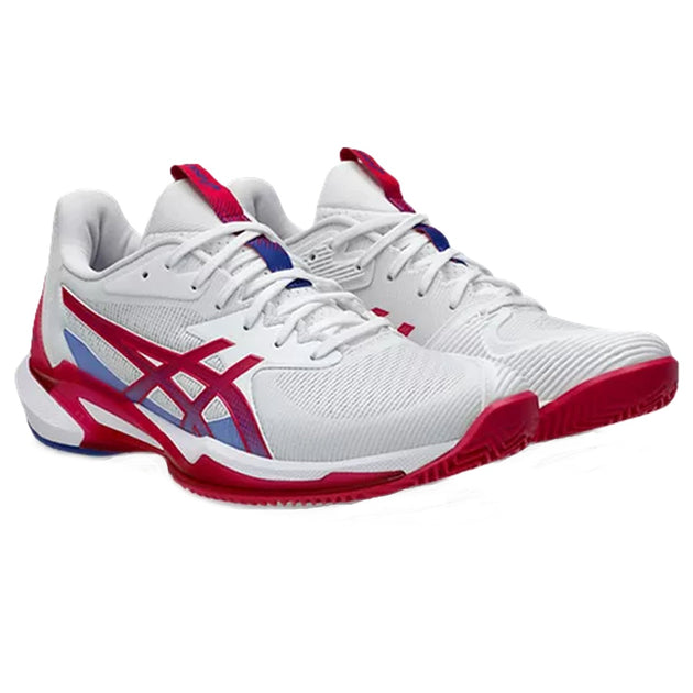1042A248-103 Asics Women's Solution Speed FF 3 Clay Tennis Shoes (White/Bright Rose)