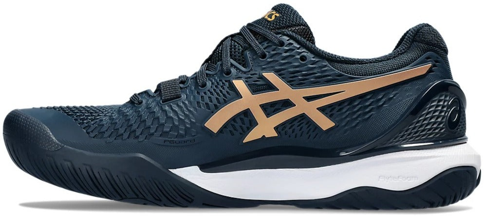 1042A268-960 Asics Women's Gel-Resolution 9 Tennis Shoes (French Blue Pure Gold)