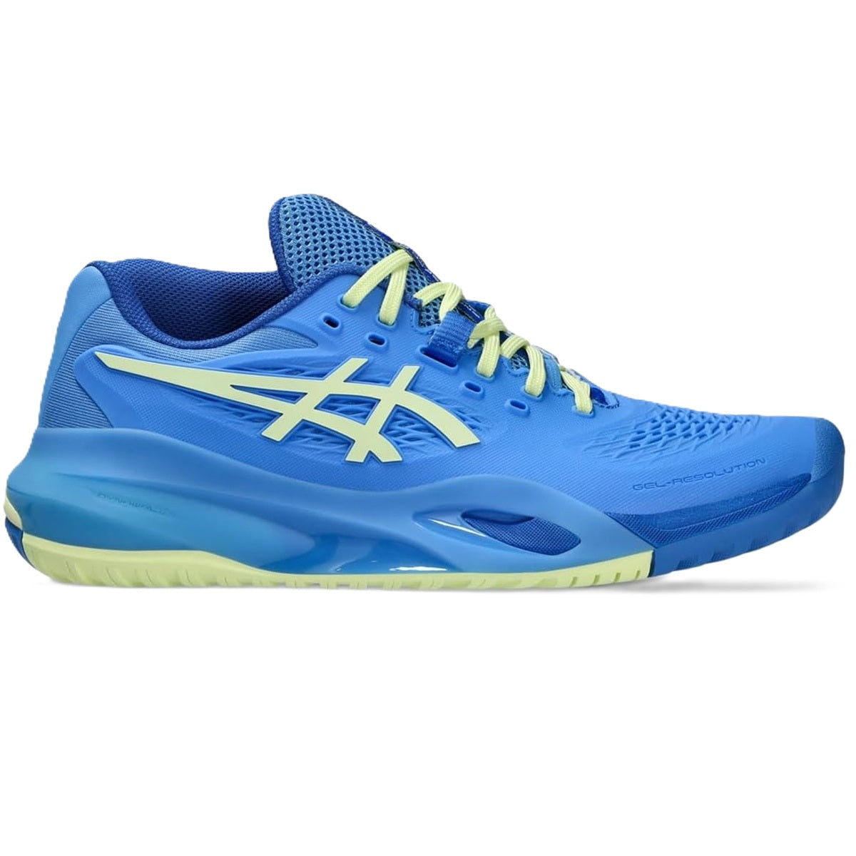 1042A277-400 Asics Women's Gel-Resolution X Clay Tennis Shoes (Blue Coast/Huddle Yellow)