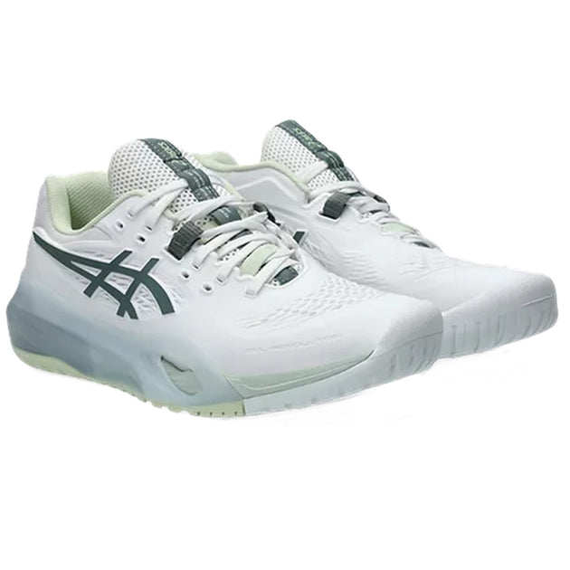 1042A278-102 Asics Women's Gel-Resolution X Wide Tennis Shoes (White/Monument Blue)