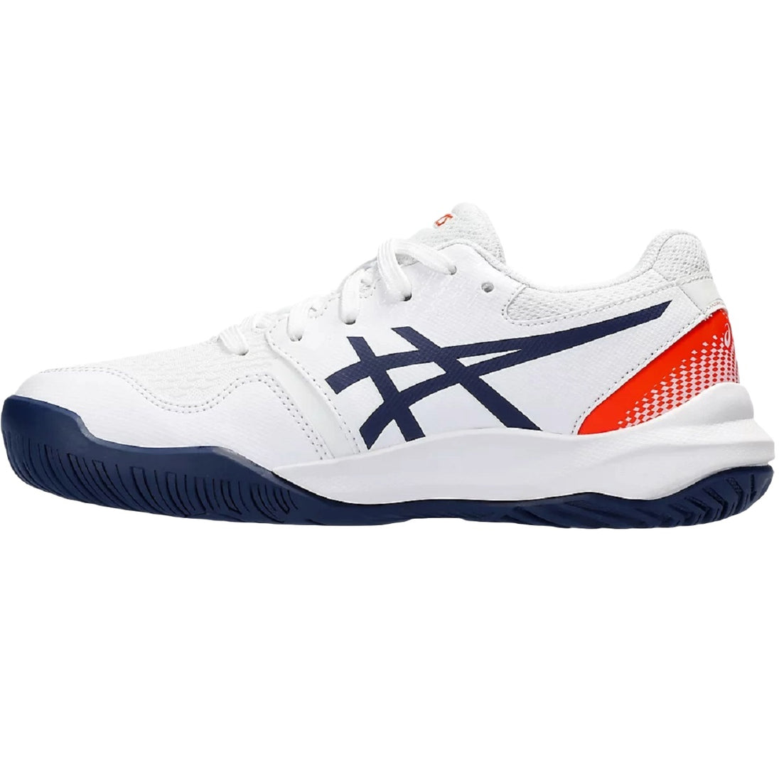 1044A067-103 Asics Juniors Gel Resolution 9 GS Tennis Shoes (White/Blue Expanse)
