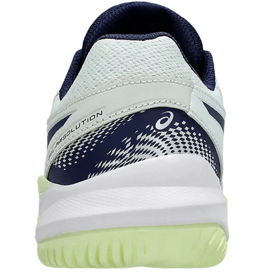 1044A067-301 Asics Juniors Gel Resolution 9 GS Tennis Shoes (Pale Mint/Blue Expanse)