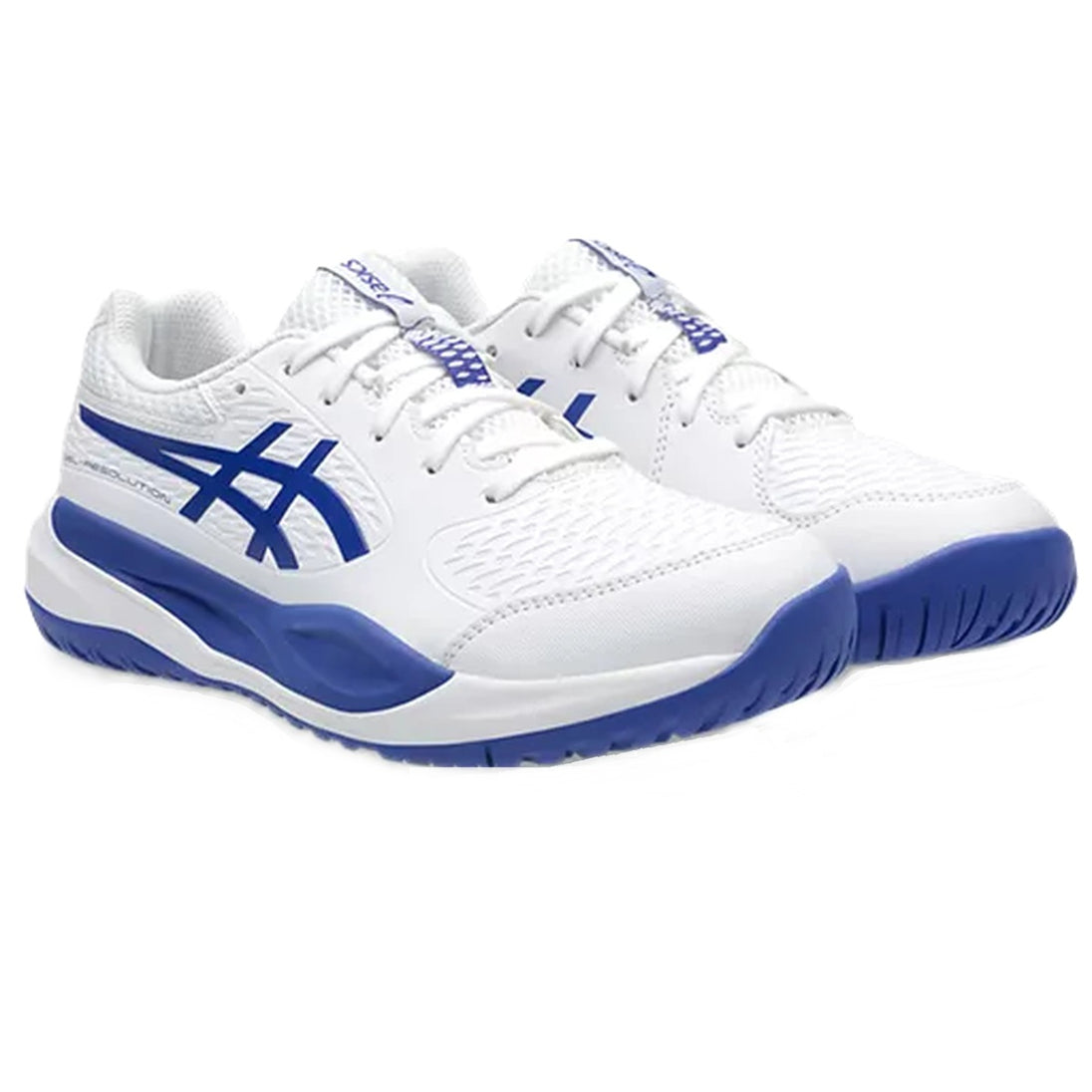 1044A081-100 Asics Juniors Gel-Resolution X GS Tennis Shoes (White/Dark Cobalt)