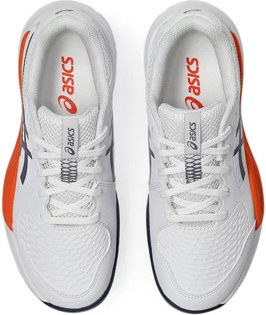 1044A081-110 Asics Juniors Gel-Resolution X GS Tennis Shoes (White Greyish/Purple)