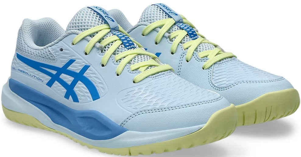 1044A081-401 Asics Juniors Gel-Resolution X GS Tennis Shoes (Light Blue/Blue Coast)