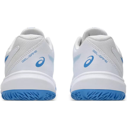 1044A083-100 Asics Juniors Gel-Game GS Tennis Shoes (White/Blue Coast)