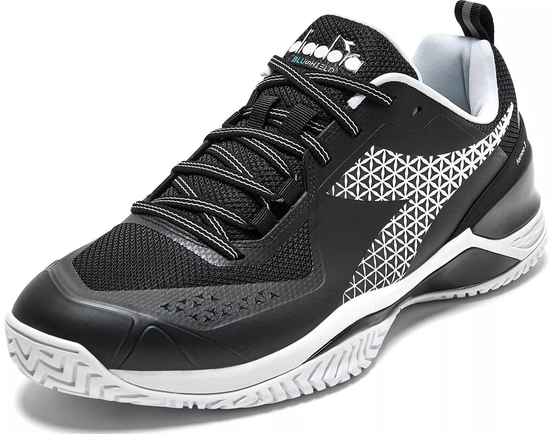 179502-C7406 Diadora Men's Blushield Torneo 2 All Ground Tennis Shoes (Black/White)