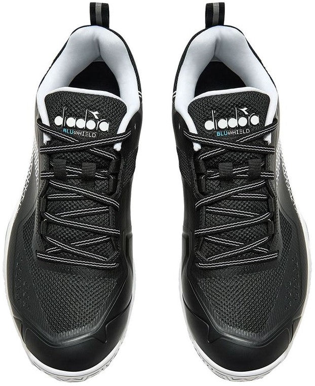 179502-C7406 Diadora Men's Blushield Torneo 2 All Ground Tennis Shoes (Black/White)
