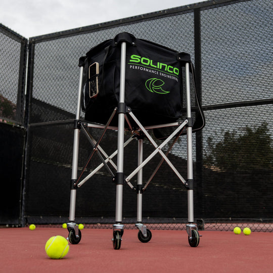1920573 Solinco Lightweight 180 Ball Tennis Cart with Heavy Duty Ball Bag (Black/Green)