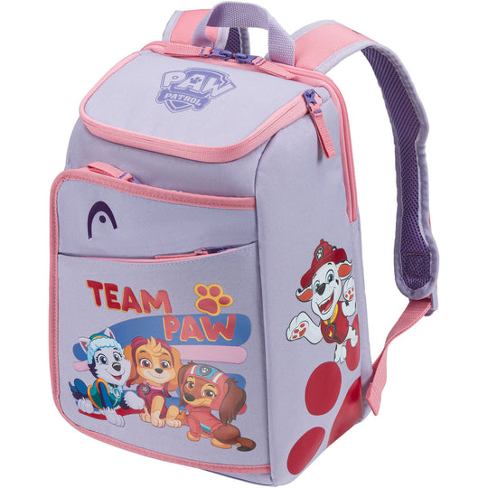 HeadPawJRWht-262615-PKBall-BNDL Head Paw Patrol Junior Tennis Bundle (White/Purple) - 1 Racquet, 1 Backpack & 3 Balls