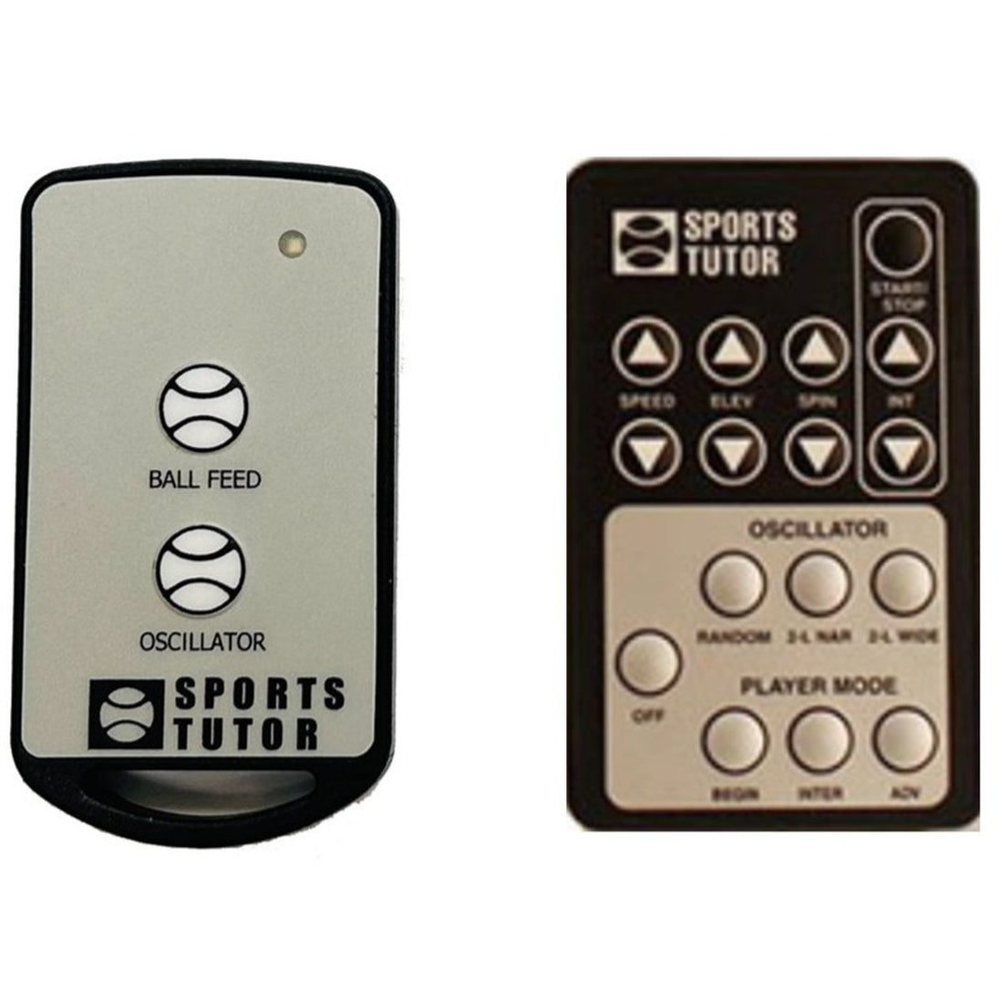Two remote controls on a white background